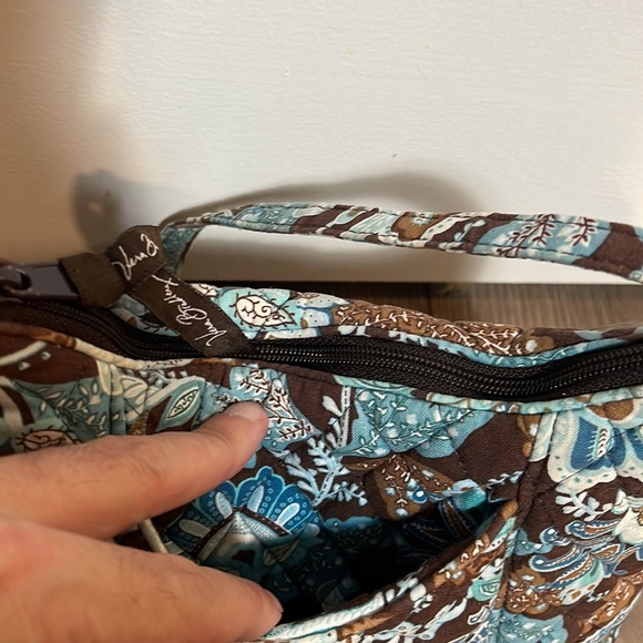 Vera Bradley small handbag in mostly brown and turquoise - Picture 3 of 11